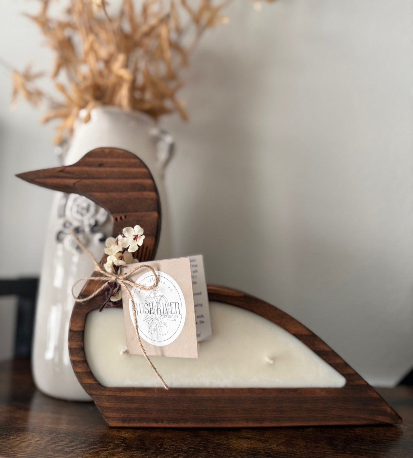 Loon Natural Wood Bowl Candle