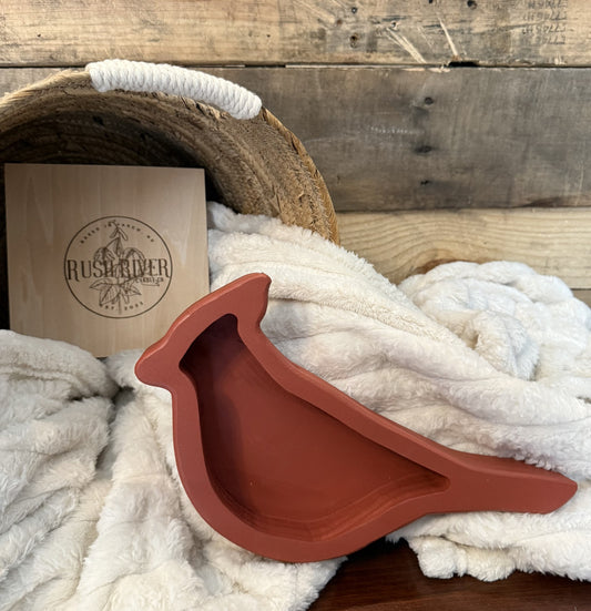 Red Cardinal Wood Bowl - Bowl ONLY