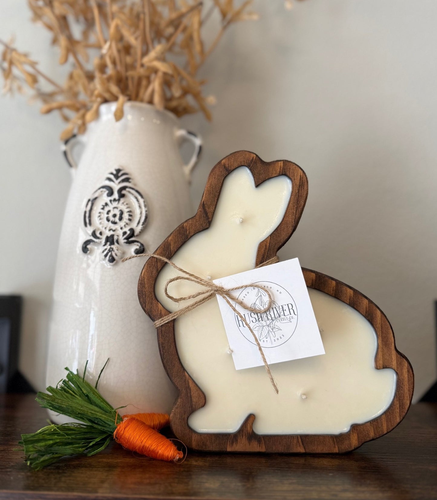 Bunny Natural Wood Bowl Candle