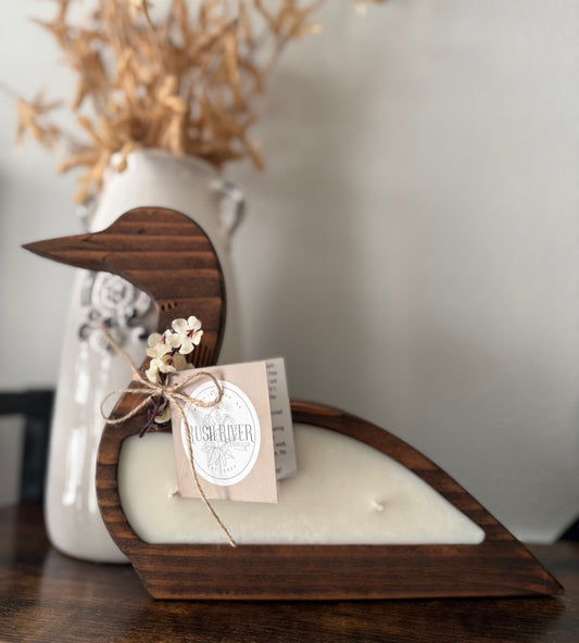Loon Natural Wood Bowl Candle